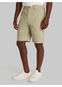 Cargoshorts Calvin Klein "MODERN TWILL CARGO SHORT", Herren, Gr. 34, N-Gr, gr&uuml;n (tree house), Twill, Obermaterial: 98% Baumwolle, 2% Elasthan, unifarben, normal kniefrei, Hosen Cargoshorts, mit Logo-Patch