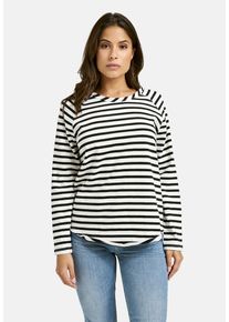 Smith & Soul Langarmshirt SMITH & SOUL, Damen, Gr. XXL, schwarz, Jersey, Obermaterial: 100% Baumwolle, gestreift, regular fit h&uuml;ftbedeckend, Rundhals, Raglan&auml;rmel, Shirts Langarmshirt, aus Baumwolle, Rundhals