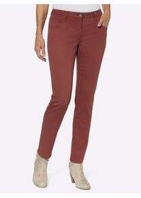 Stretch-Jeans Inspirationen, Damen, Gr. 46, Normalgr&ouml;&szlig;en, rot (rotbraun), 96% Baumwolle, 4% Elasthan, unifarben, lang, Jeans Stretch-Jeans