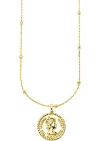 Kette mit Anh&auml;nger "Schmuck Geschenk Silber 925 Halskette mit M&uuml;nzanh&auml;nger", gold (gelbgoldfarben), ANISTON JEWELRY & WATCHES, Halsketten, Damen, Silber 925 (Sterlingsilber), L: 55 B: 1,1mm, Kette mit Anh&auml;nger, B:1,1mm