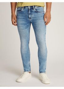 Stretch-Jeans Calvin Klein Jeans "SKINNY", Herren, Gr. 30, L&auml;nge 34, blau (denim light), Denim/Jeans, Obermaterial: 94% Baumwolle, 4% Elastomultiester, 2% Elasthan, unifarben, skinny fit lang, Jeans Stretch-Jeans, Coinpocket, Logostickerei