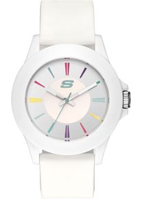 Quarzuhr Skechers "ROSENCRANS", wei&szlig;, Armbanduhren, Damen, Quarzuhr, Armbanduhr, Damenuhr, Silikonarmband, analog, Mineralglas