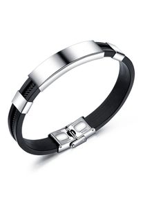 Armband Firetti "Schmuck Geschenk Armschmuck Armkette", schwarz (edelstahlfarben, schwarz), Armb&auml;nder, Herren, 21,5cm, Edelstahl Kautschuk, Edelstahl, Kautschuk, Armband