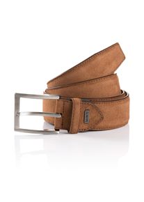 Lederg&uuml;rtel MONTI "TORONTO", Herren, Gr. 100, braun (hellbraun), Rindsleder, G&uuml;rtel Lederg&uuml;rtel, Veloursoptik, matt, elegant, weich, mit Logo