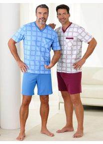 King&acute;S Club Schlafanzug KINGS CLUB, Herren, Gr. 44/46, bunt (bleu, bordeaux), 100% Baumwolle, Homewear-Sets Schlafanzug