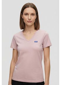 T-Shirt HUGO BLUE "Classic Tee", Damen, Gr. XL (42), light, pastel pink 681, Single Jersey, Obermaterial: 100% Baumwolle, unifarben, k&ouml;rpernah normal, Rundhals, abgesteppte Kante, Shirts T-Shirt, mit Rundhals, Logodruck