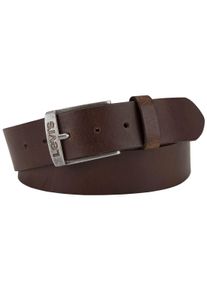 Levi's Lederg&uuml;rtel LEVI'S "NEW DUNCAN", Damen, Gr. 105, braun (dunkelbraun), Rindsleder, unifarben, Basic, G&uuml;rtel Lederg&uuml;rtel, mit Logopr&auml;gung auf der Schlie&szlig;e