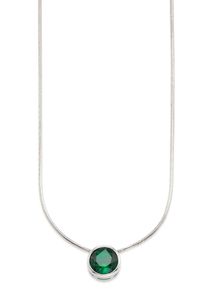 Kette mit Anh&auml;nger Bruno Banani "Schmuck Geschenk Silber 925 Halsschmuck Halskette Schlangenkette Stein", bunt (silberfarben, gr&uuml;n), Halsketten, Damen, Silber 925 (Sterlingsilber), L: 45, Kette mit Anh&auml;nger, mit Zirkonia (synth.), Korund (synth.) oder Spinell (synth.)
