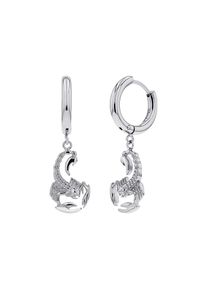 Paar Creolen Amor "Scorpions by Amor, Skorpin-Motiv", edelstahlfarben, Ohrringe, Damen, Edelstahl, Paar Creolen