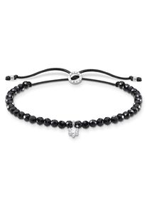 Armband Thomas Sabo "Perlen mit Stein, A1987-401-11-L20V,-401-9-L20V,-905-17-L20V" Gr. 20, silber (silberfarben, schwarz, schwarz), Armb&auml;nder, Damen, 20, Nylon Silber 925 (recycelt), Nylon, Silber 925 (recycelt), Armband, mit Jaspis oder Onyx oder Zirkonia (synth.)