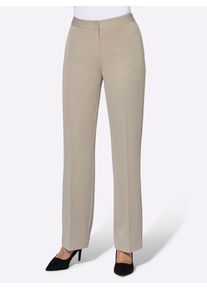 B&uuml;gelfaltenhose Lady, Damen, Gr. 46, Normalgr&ouml;&szlig;en, beige (sesam), 64% Polyester, 34% Viskose, 2% Elasthan, unifarben, lang, Hosen B&uuml;gelfaltenhose