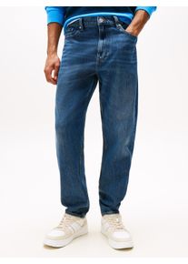 Gerade Jeans Tommy Jeans "Isaac Relaxed Tapered", Herren, Gr. 31, L&auml;nge 32, blau (denim schwarz), Denim/Jeans, Obermaterial: 99% Baumwolle, 1% Elasthan, regular fit lang, Jeans Gerade Jeans, Relaxed‑Fit‑Jeans mit konisch zulaufendem Bein
