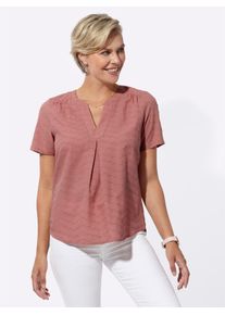 Schlupfbluse Classic Basics, Damen, Gr. 50, rot (rosenholz), 100% Baumwolle, unifarben, Rundhals, Blusen Schlupfbluse