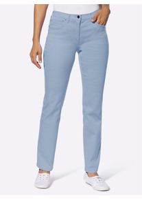 Bequeme Jeans Casual Looks, Damen, Gr. 46, Normalgr&ouml;&szlig;en, blau (bleu), 96% Baumwolle, 4% Elasthan, unifarben, lang, Jeans Bequeme Jeans