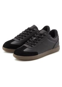 Sneaker ELBSAND "Freizeitschuh", Herren, Gr. 41, schwarz, Obermaterial: 90% Lederimitat, 10% Rindsleder. Decksohle: 100% Polyester. Futter: 100% Polyester. Laufsohle: 100% Synthetik, unifarben mit Farbeinsatz, Schuhe Sneaker, Retro Sneaker, Halbschuh, Schn&uuml;rschuh mit Lederanteil Unisex