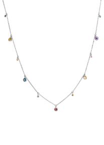 Kette mit Anh&auml;nger Firetti "Schmuck Geschenk Silber 925 Halsschmuck Halskette Regenbogen", bunt (silberfarben, hellblau, kristallwei&szlig;, pink, champagner), Halsketten, Damen, Silber 925 (Sterlingsilber), L: 45 B: 1mm, Kette mit Anh&auml;nger, mit Zirkonia (synth.), B:1mm