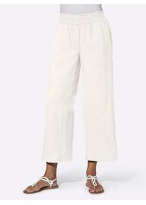 Culotte Casual Looks, Damen, Gr. 46, Normalgr&ouml;&szlig;en, beige (ecru), 55% Leinen, 45% Baumwolle, unifarben, 7/8-L&auml;nge, Hosen Culotte