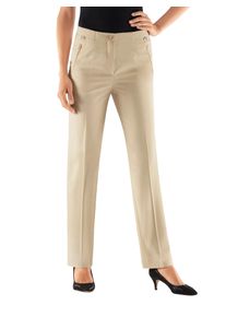 B&uuml;gelfaltenhose COME ON, Damen, Gr. 46, Normalgr&ouml;&szlig;en, beige (sand), 65% Polyester, 32% Viskose, 3% Elasthan, meliert, unifarben, lang, Hosen B&uuml;gelfaltenhose