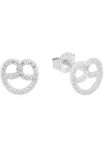 Paar Ohrstecker Amor "Breze, Trachtenschmuck, Volksfest", silber (silberfarben, kristallwei&szlig;, kristallwei&szlig;), Ohrringe, Damen, Silber 925 (Sterlingsilber), Paar Ohrstecker, mit Zirkonia (synth.)