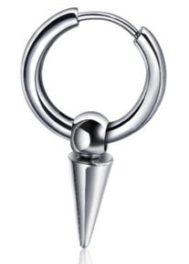 Single-Creole Firetti "Schmuck Geschenk Ohrschmuck einzeln Kegel", silber (edelstahlfarben), Ohrringe, Damen, 17,1mm, Edelstahl, Single-Creole, Einh&auml;nger abnehmbar