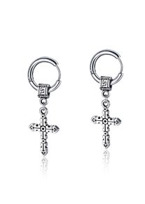 Paar Creolen Firetti "Schmuck Geschenk Kreuz", silber (edelstahlfarben), Ohrringe, Damen, 17mm, Edelstahl, Paar Creolen, Einh&auml;nger abnehmbar