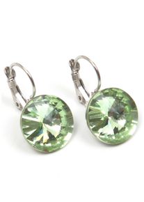 Paar Ohrh&auml;nger Firetti "leuchtend, bunt, rund", bunt (metallfarben, gr&uuml;n, gr&uuml;n), Ohrringe, Damen, Metall, Paar Ohrh&auml;nger, Made in Germany - mit Glasstein