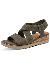 Sandalette Jana, Damen, Gr. 38, khaki, Lederimitat, Schuhe Sandalette