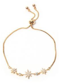 Armband Firetti "Sterne, Kugeln, feminin und rund", gold (gelbgoldfarben, wei&szlig;, wei&szlig;), Armb&auml;nder, Damen, 24cm, Metall, Armband, mit Strassteinen