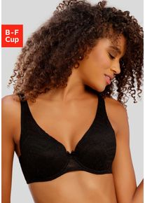 Schalen-BH Lascana, Damen, Gr. 95, Cup D, schwarz, Spitze, Obermaterial: 84% Polyamid, 16% Elasthan, BHs Schalen-BH, mit B&uuml;gel und drei Tragevarianten, Dessous, Topseller