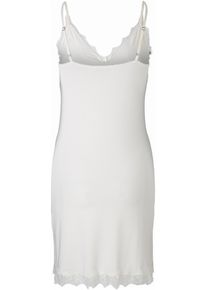 Unterkleid rosemunde "Billie Strap Dress", Damen, Gr. 34, N-Gr, wei&szlig; (ivory), Single Jersey, Obermaterial: 90% Polyester, 10% Elasthan, unifarben, schmal kniefrei, tiefer V-Ausschnitt, Kleider Unterkleid, mit Spitze, V-Ausschnitt, verstellbare Tr&auml;ger, elegant, Polyestermix