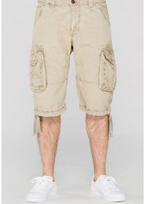 Cargobermudas Alpha Industries "Jet Short", Herren, Gr. 32, N-Gr, wei&szlig; (bone wei&szlig;), Web, Obermaterial: 100% Baumwolle, unifarben, normal knieumspielend, Hosen Cargobermudas