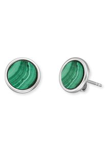 Paar Ohrstecker Engelsrufer "POWERFUL STONE MALACHIT", bunt (silberfarben, gr&uuml;n, gr&uuml;n), Ohrringe, Damen, 10mm, Silber 925 (Sterlingsilber), Paar Ohrstecker, mit Malachit
