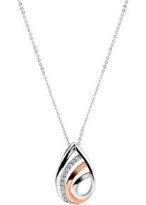 Kette mit Anh&auml;nger Firetti "Schmuck Geschenk Silber 925 Halsschmuck Halskette Ankerkette", rosa (silberfarben, ros&eacute;goldfarben, kristallwei&szlig;), Halsketten, Damen, Silber 925 (Sterlingsilber), L: 45 B: 1mm, Kette mit Anh&auml;nger, mit Zirkonia (synth.), B:1mm