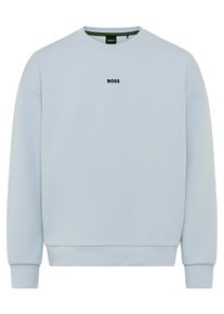 Sweatshirt BOSS Green "Stenson", Herren, Gr. S, open blau460, Sweatware, Obermaterial: 62% Baumwolle, 33% Polyester, 5% Elasthan, oversize normal, Rundhals, B&uuml;ndchen, Sweatshirts Sweatshirt, oversize fit, Rundhalsausschnitt
