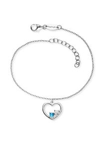 Armband Engelsrufer "Yin Yang Herz", blau (silberfarben, kristallwei&szlig;, blau, kristallwei&szlig;, blau), Armb&auml;nder, Damen, 20cm, Silber 925 (Sterlingsilber), Armband, Made in Germany - mit Zirkonia (synth.)