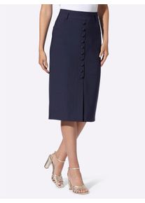 Bleistiftrock Heine, Damen, Gr. 38, marine, 88% Polyamid, 12% Elasthan, unifarben, wadenlang, R&ouml;cke Bleistiftrock