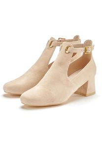 Stiefelette Lascana, Damen, Gr. 41, beige, Obermaterial: 100% Textilmaterial. Decksohle: 100% Lederimitat. Futter: 100% Lederimitat. Laufsohle: 100% Synthetik, unifarben, Schuhe Stiefelette, Stiefel, Boots mit Blockabsatz und besonders softer Innensohle VEGAN, Topseller