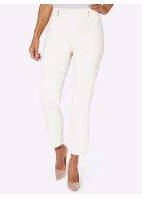 Webhose Classic Basics, Damen, Gr. 46, Normalgr&ouml;&szlig;en, beige (ecru), 72% Viskose, 25% Polyamid, 3% Elasthan, unifarben, lang, Hosen Webhose