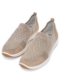 Slipper Ara "LISSABON", Damen, Gr. 5,5 (38,5), beige, Textil, Veloursleder, Schuhe Slipper, Freizeitschuh, Reha Schuh mit High Soft D&auml;mpfung, G-Weite