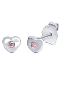 Paar Ohrstecker Firetti "Schmuck Geschenk Silber 925 Ohrschmuck Herz", bunt (silberfarben, pink, pink), Ohrringe, M&auml;dchen, Silber 925 (Sterlingsilber), Paar Ohrstecker, mit Zirkonia (synth.)