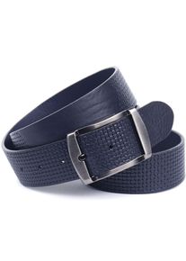 Lederg&uuml;rtel Anthoni Crown, Herren, Gr. 95, blau (dunkelblau), Leder, Flechtoptik, G&uuml;rtel Lederg&uuml;rtel, Pflanzlich gegerbter Vollrindlederg&uuml;rtel mit Flecht-Pr&auml;gung