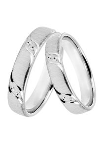 Trauring DOOSTI "Schmuck Geschenk Silber 925 Trauring Ehering Partnerring LIEBE" Gr. 70, silber (silberfarben), Fingerringe, Damen, 70, Silber 925 (Sterlingsilber), 4mm, Trauring, mit Zirkonia (synth.)