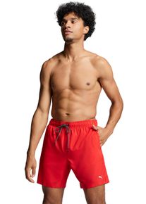 Badeshorts Puma "Puma SWIM MEN MID SHORTS 1P", Herren, Gr. S, N-Gr, rot, Web, Obermaterial: 100% Polyester, unifarben, Badehosen Badeshorts, High-Tech Rei&szlig;verschluss an der Ges&auml;&szlig;tasche, Seitentaschen, Topseller