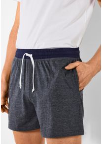 H.I.S. Schlafshorts H.I.S, Herren, Gr. 60/62 (XXL), N-Gr, blau (blau, meliert), Jersey, Obermaterial: 65% Baumwolle, 35% Polyester. Hosenbund: 100% Baumwolle, unifarben, Basic, kniefrei, Hosen Schlafshorts, mit kontrastfarbigem Bund