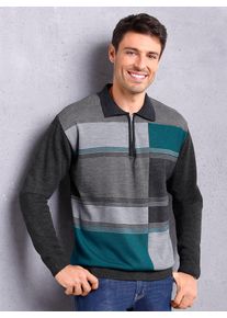 Strickpullover CLASSIC "Pullover", Herren, Gr. 62, bunt (anthrazit, petrol), 100% Polyacryl, gemustert, mehrfarbig, meliert, Pullover Strickpullover