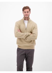 Troyer Lerros, Herren, Gr. L, classic navy, Strick, Obermaterial: 88% Schurwolle, 12% Kaschmir, unifarben, regular fit normal, ohne Ausschnitt, Rippb&uuml;ndchen, Pullover Troyer, mit Zopfmuster