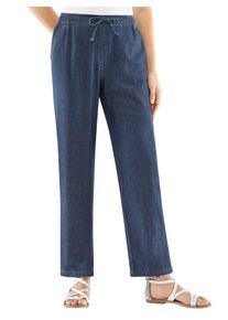 Palazzohose Classic Basics, Damen, Gr. 46, Normalgr&ouml;&szlig;en, blau (dunkelblau), 100% Baumwolle, unifarben, lang, Hosen Palazzohose