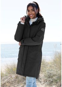 Winterjacke ELBSAND, Damen, Gr. L/40, schwarz, Obermaterial: 100% Polyester. Futter: 100% Polyester. F&uuml;llung: 100% Polyester, unifarben, Jacken Winterjacke, mit verstellbarer Kapuze und aufgesetzten Taschen