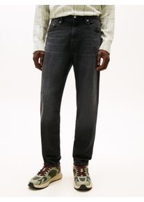 Gerade Jeans Tommy Jeans "Isaac Relaxed Tapered", Herren, Gr. 32, L&auml;nge 34, schwarz (schwarz denim), Denim/Jeans, Obermaterial: 99% Baumwolle, 1% Elasthan, regular fit lang, Jeans Gerade Jeans, Relaxed‑Fit‑Jeans mit konisch zulaufendem Bein