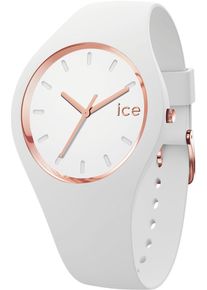 Ice Watch Quarzuhr ICE-WATCH "ICE glam - S37 - 3H", wei&szlig;, Armbanduhren, Damen, Quarzuhr, Armbanduhr, Damenuhr, Silikonarmband, analog